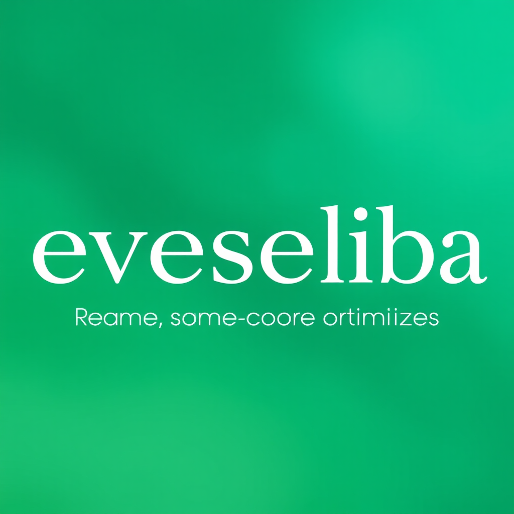 eveseliba logo - elegant typography with jewel tone emerald green background representing premium e-commerce optimization services