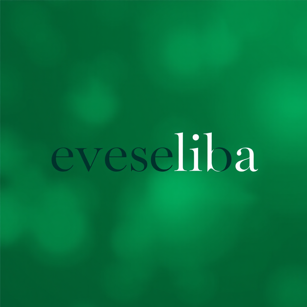 eveseliba logo - elegant typography with jewel tone emerald green background representing premium e-commerce optimization services