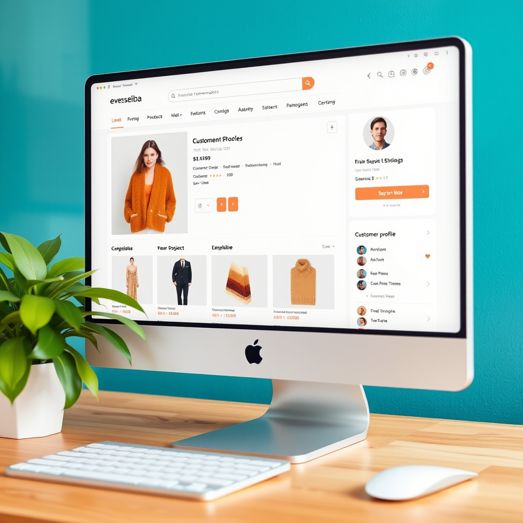Datorekrāns ar personalizētiem produktu ieteikumiem un klienta profilu, kas parāda individuālu pieeju katram lietotājam eveseliba platformā