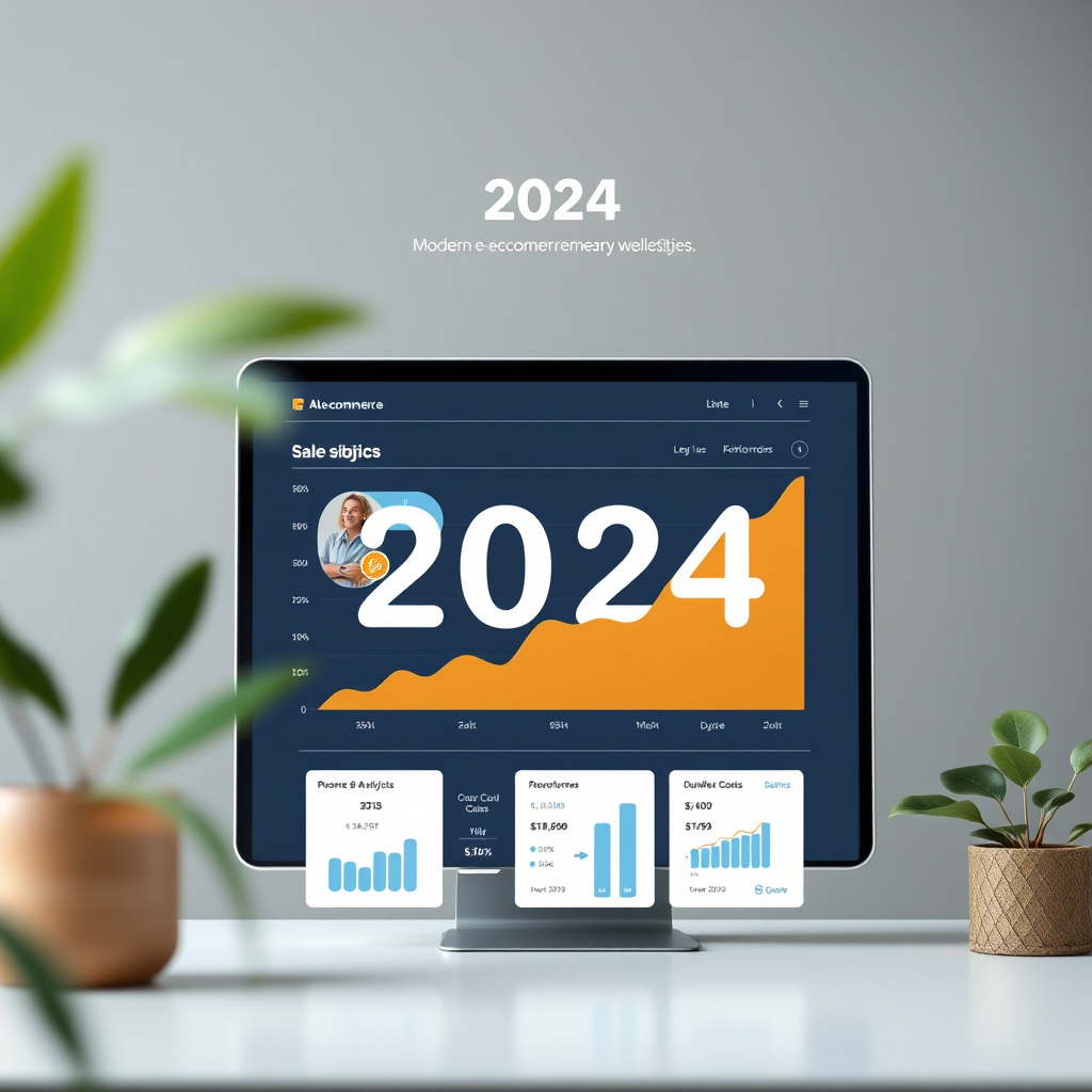 Moderna e-komercijas vietne ar grafiku un analītikas datiem, kas parāda pārdošanas pieaugumu 2024. gadā